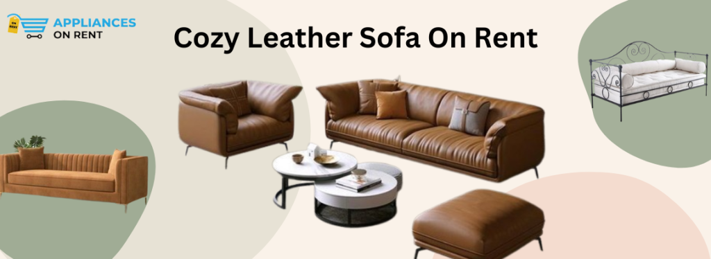 Cozy Leather Sofa On Rent