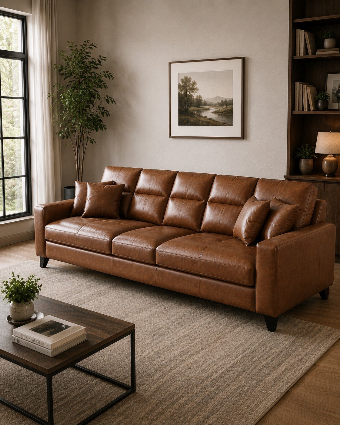 Cozy Leather Sofa 5 Seater secondary image