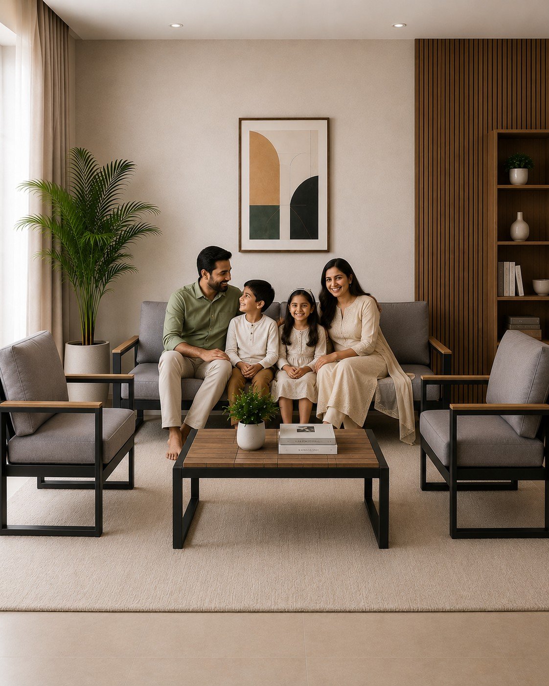iron 5 seater sofa on rent secondary image