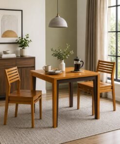 Pico Solid Wood 2 Seater Dining Table in Teak Finish secondary image