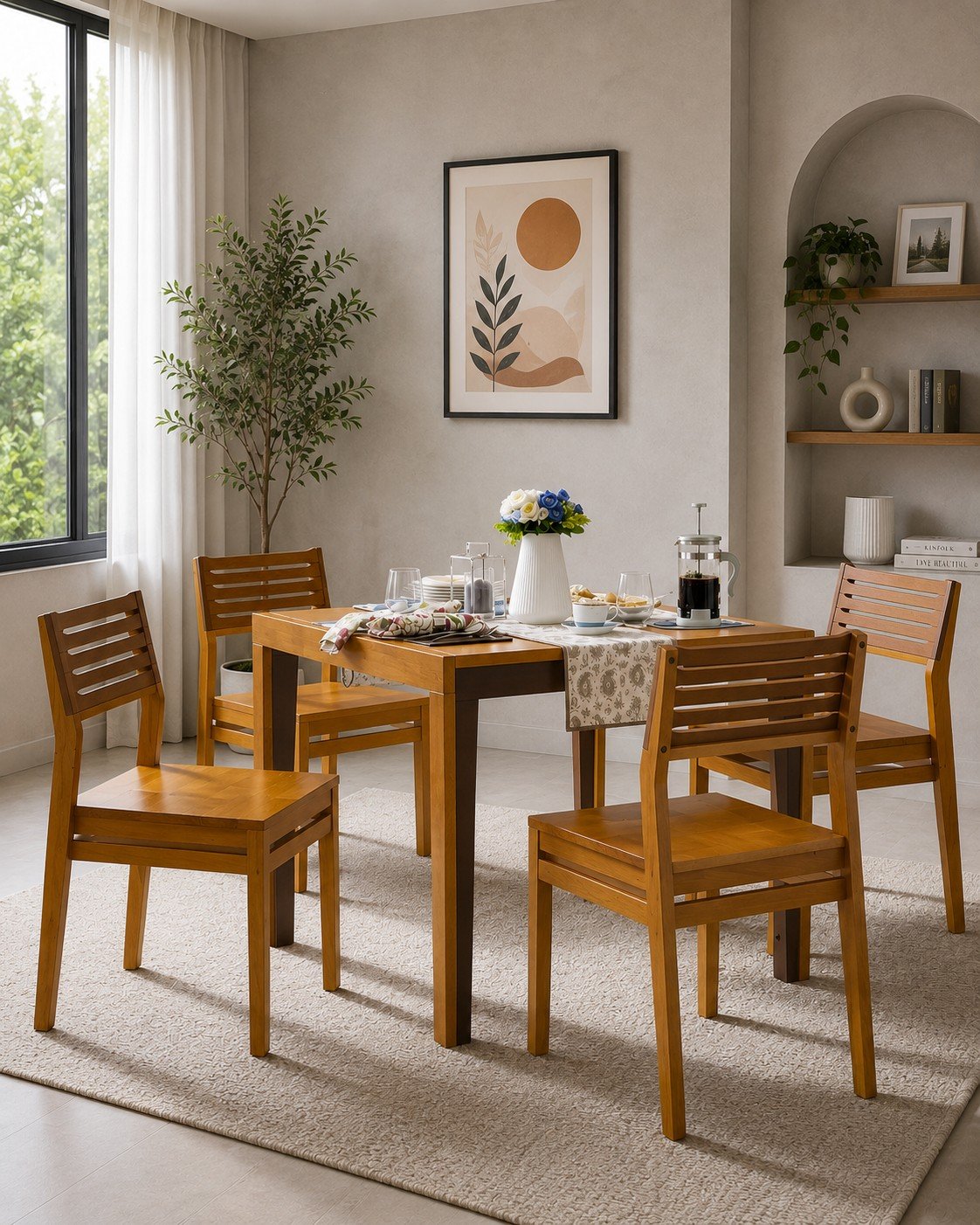 Pico Solid Wood 4 Seater Dining Set secondary image
