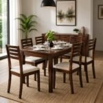 Pico Solid Wood 6 Seater Dining Table in Teak Finish secondary image