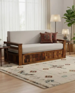 Wooden Sofa Cum Bed With Storage