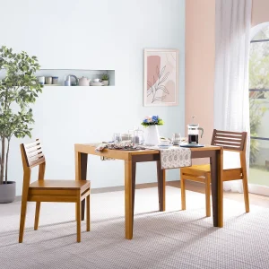 Pico Solid Wood 2 Seater Dining Table in Teak Finish