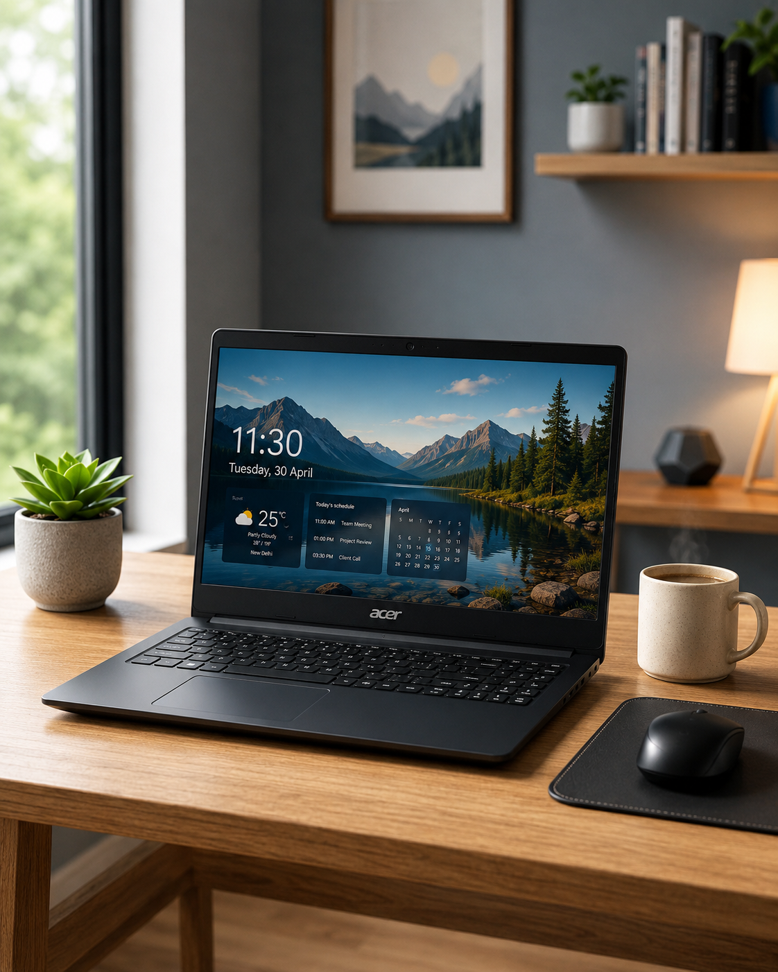 Acer laptop on rent with modern workspace setup for students, professionals, and businesses