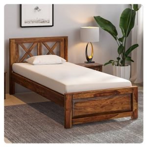 Wooden single bed