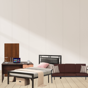 Iron single Bed+Iron sofa 3 seater+ wooden cupboard+computer table Combo