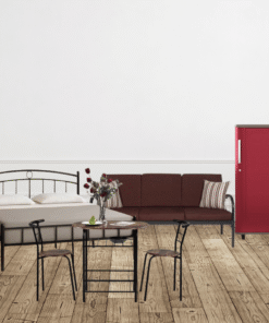 Iron double Bed+dining table 2 seater+iron sofa 3 seater +fridge single door Combo