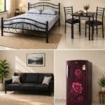 Iron Bed + DIning Table + Sofa + Fridge secondary image