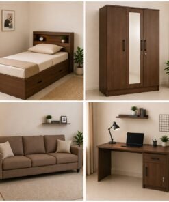 sofa+bed+study table + cupboard on rent