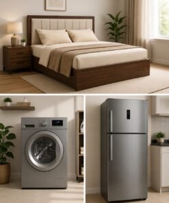 bed washing machine fridge secondary image