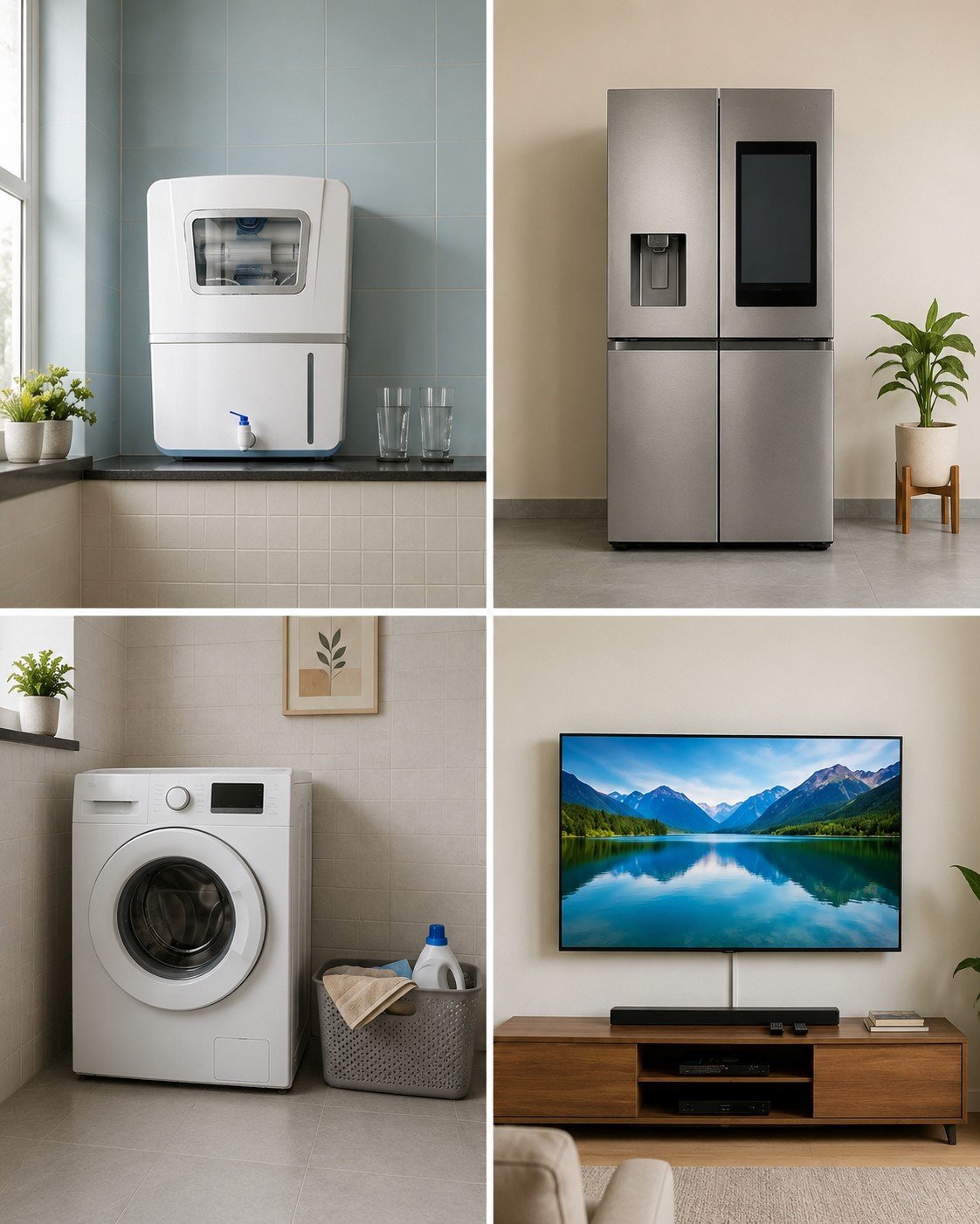 Washing Machine, Fridge, Purifier & TV