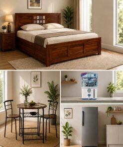 Bed+ 2 seater Dining table+ Fridge + Water Purifier secondary image