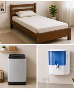 Single Bed, Washing Machine & Water Purifier on Rent