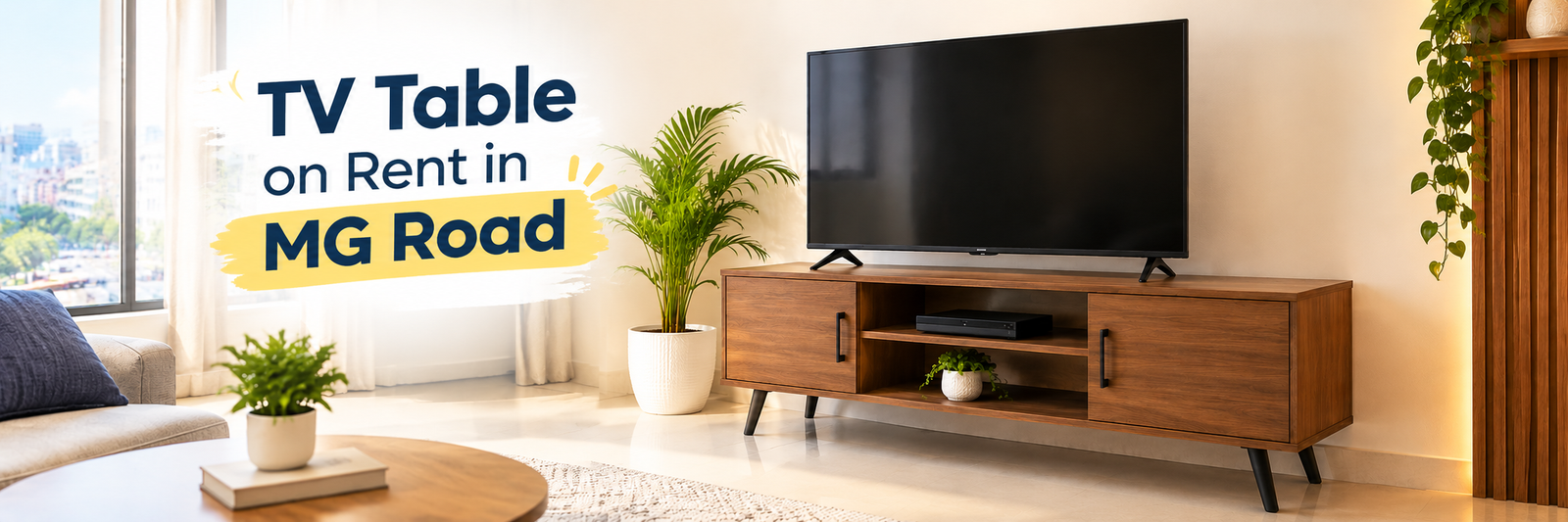 Modern TV Table Rental Banner