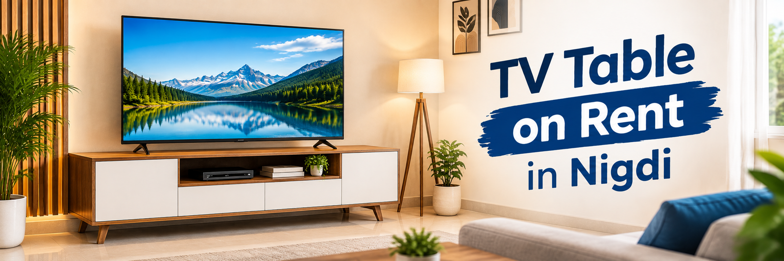 Modern TV Table Rental Living Room